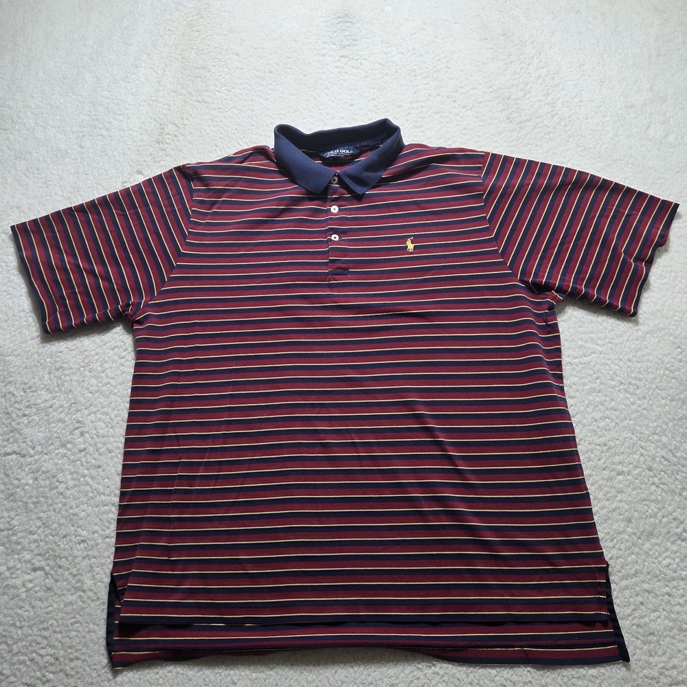 Vintage Polo Golf Ralph Lauren Polo Shirt Mens Size XL Striped Preppy Pony